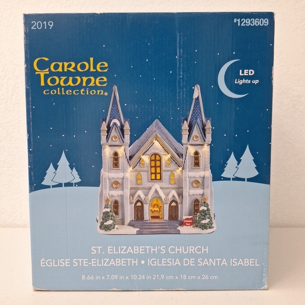 RARE Carole Towne Collection St. Elizabeth's Church LED Light Up Christmas